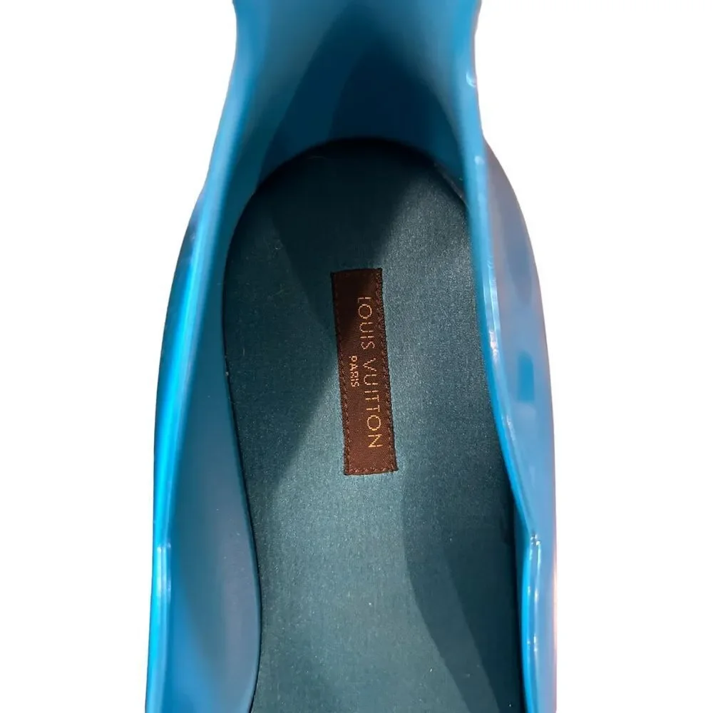 Louis Vuitton Elektrochoc Blue Rubber Sandals 38/8‎